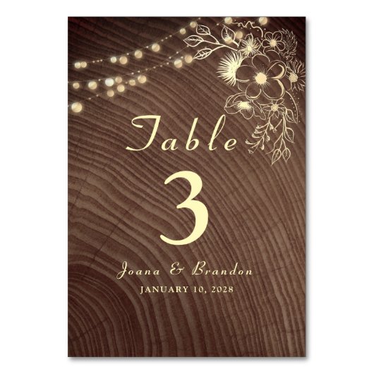 Numéro De Table Mariage de dentelle en bois rustique (Par défaut)