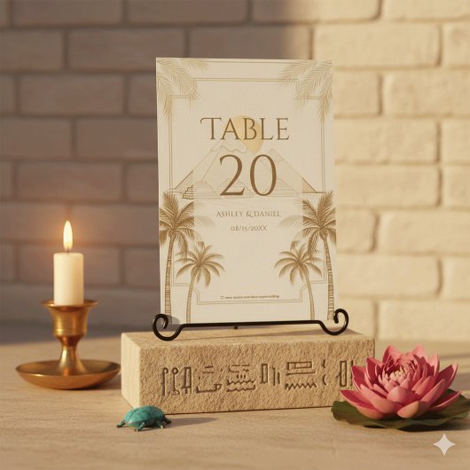 Numéro De Table Mariage de Destination Pyramides de Gizeh Egypte