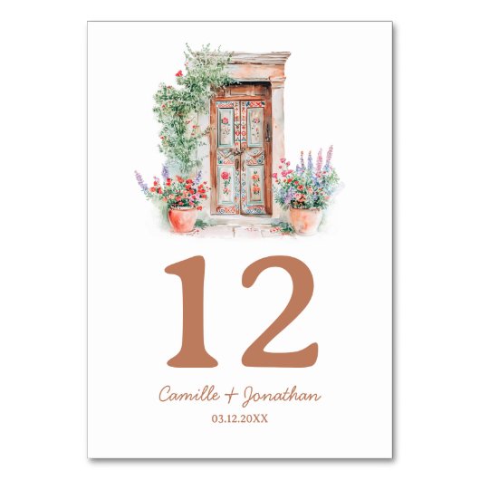 Numéro De Table Mariage de destination rustique (Dos)