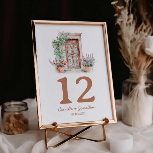 Numéro De Table Mariage de destination rustique
