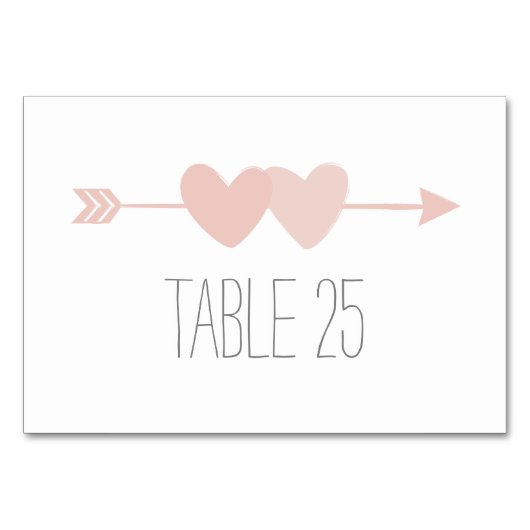 Numéro De Table Mariage de deux coeurs (Devant)
