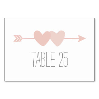 Numéro De Table Mariage de deux coeurs
