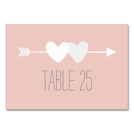 Numéro De Table Mariage de deux coeurs (Devant)