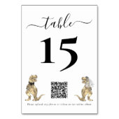 Numéro De Table Mariage de Dinosaures Code QR Noir & Blanc pour Ph (Par défaut)