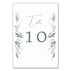 Numéro De Table Mariage de feuillage maritime