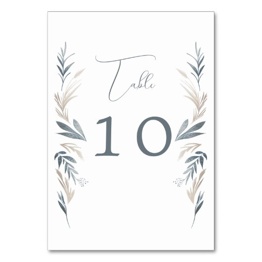 Numéro De Table Mariage de feuillage maritime (Par défaut)