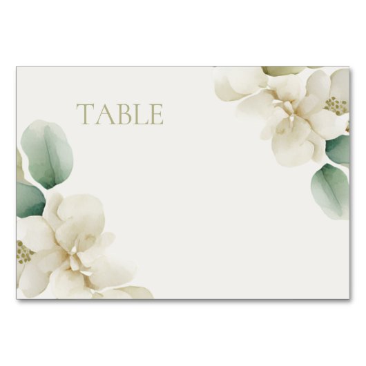 Numéro De Table Mariage de feuillage vert coupé (Devant)