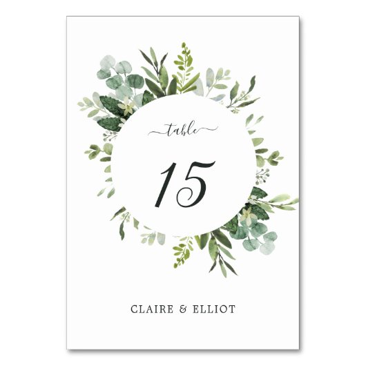 Numéro De Table Mariage de feuillage vert Eucalyptus (Par défaut)
