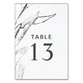 Numéro De Table Mariage de feuilles graphiques en noir et blanc (Dos)