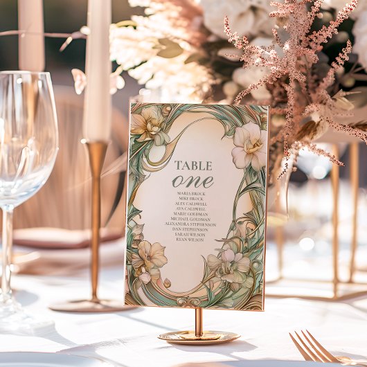 Numéro De Table Mariage de fleur de crème de pêche