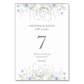 Numéro De Table Mariage de Fleur Sauvage Bleu Pervenche  (Par défaut)