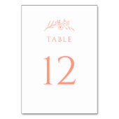 Numéro De Table Mariage de Fleur sauvage Peach (Dos)