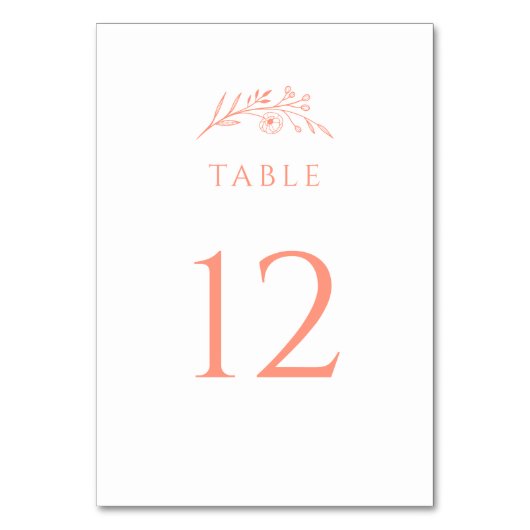 Numéro De Table Mariage de Fleur sauvage Peach (Par défaut)