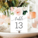 Numéro De Table Mariage de fleurs blanches Numéros de tableau doub<br><div class="desc">Aidez vos invités à trouver facilement leur chemin avec ces belles cartes de numéro de table double face. Modifiez facilement les numéros,  les noms et la date ! Ce design présente un beau bouquet floral blush et une police de script élégante!</div>