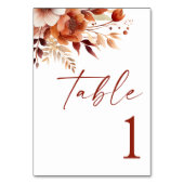 Numéro De Table Mariage de fleurs Brown rouillées de Bourgogne (Par défaut)
