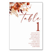 Numéro De Table Mariage de fleurs Brown rouillées de Bourgogne (Par défaut)