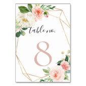 Numéro De Table Mariage de fleurs de chute géométrique or (Dos)