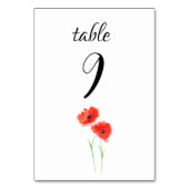 Numéro De Table Mariage de fleurs de pavot rouge (Par défaut)