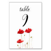 Numéro De Table Mariage de fleurs de pavot rouge (Dos)