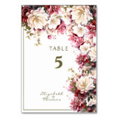 Numéro De Table Mariage de fleurs de printemps blanc et rose (Dos)