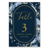 Numéro De Table Mariage de fleurs de printemps bleu Dusty (Dos)