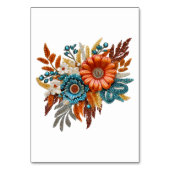 Numéro De Table Mariage de fleurs séquencées d'automne (Dos)