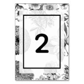 Numéro De Table Mariage de fleurs Vintages rustiques (Dos)