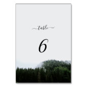 Numéro De Table Mariage de forêt pluviale rustique de pins à moell (Dos)