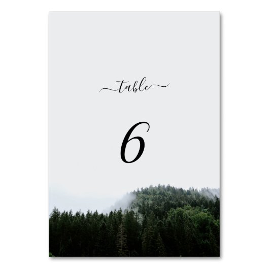 Numéro De Table Mariage de forêt pluviale rustique de pins à moell (Par défaut)