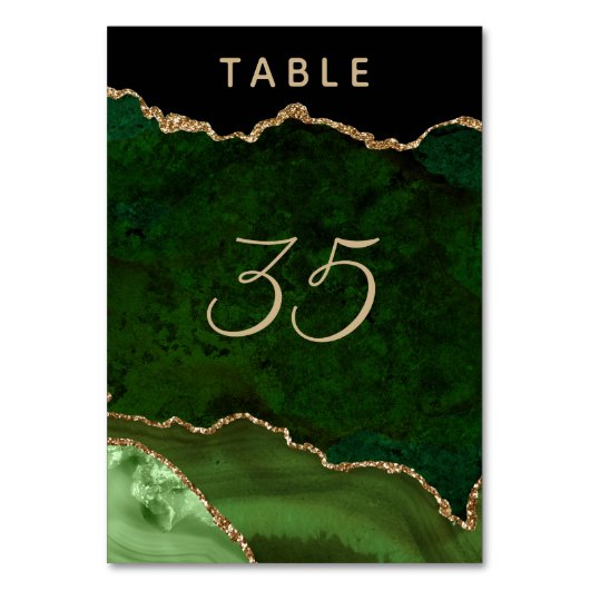 Numéro De Table Mariage de géoode d'âge or vert (Dos)