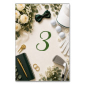 Numéro De Table Mariage de golf Mise à plat Élégant (Dos)