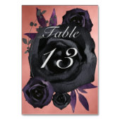 Numéro De Table Mariage de goth de Rose noir (Dos)