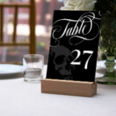 Numéro De Table Mariage de goth élégant crâne