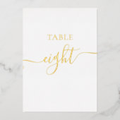 Numéro de table mariage de graphique or élégant (Recto)