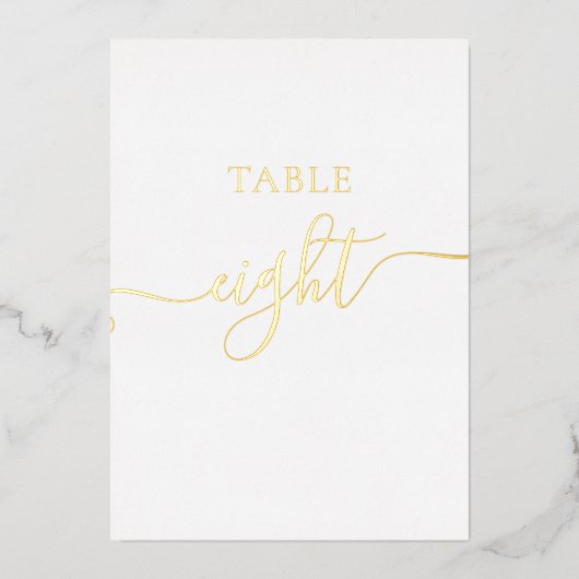 Numéro de table mariage de graphique or élégant (Recto)