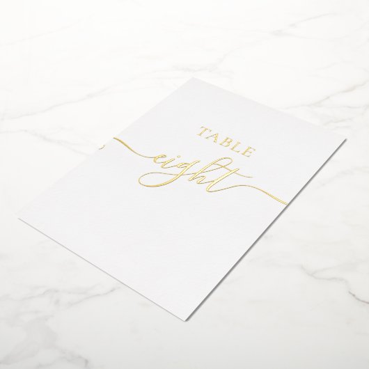 Numéro de table mariage de graphique or élégant (Rotation)