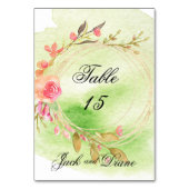 Numéro De Table Mariage de jardin d'aquarelle (Par défaut)