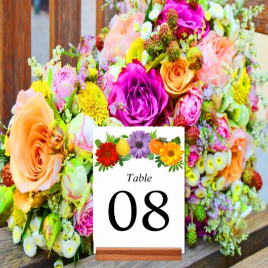 Numéro De Table Mariage de jardin floral de agrumes