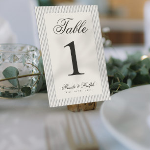 Numéro De Table Mariage de la bande grise de l'argent ancien intem