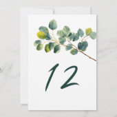 Numéro de table mariage de la branche Eucalyptus (Dos)