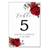 Numéro De Table Mariage de la fleur de tourbe de Bourgogne de la M (Dos)