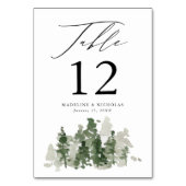 Numéro De Table Mariage de la forêt de pin rustique (Par défaut)