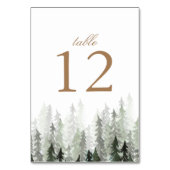 Numéro De Table Mariage de la forêt de pins (Dos)