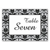 Numéro De Table Mariage de la frontière noire Damask (Devant)