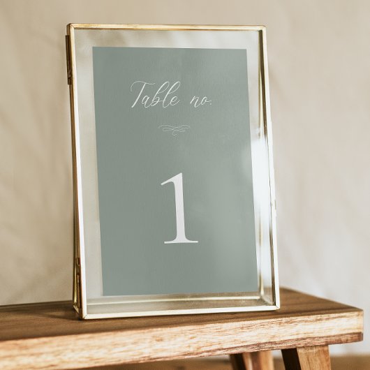 Numéro De Table Mariage de la maison de l'Aquarelle verte de Sage 