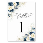 Numéro De Table Mariage de la Marine bleu et blanc (Dos)