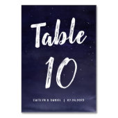 Numéro De Table Mariage de la marine Blue Night Sky (Dos)