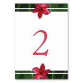 Numéro De Table Mariage de la Plumeria Rouge Frangipani (Dos)