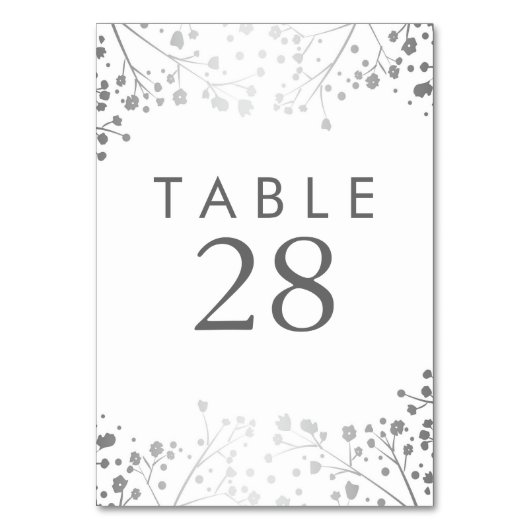 Numéro De Table Mariage de la respiration du bébé en argent Numéro (Par défaut)