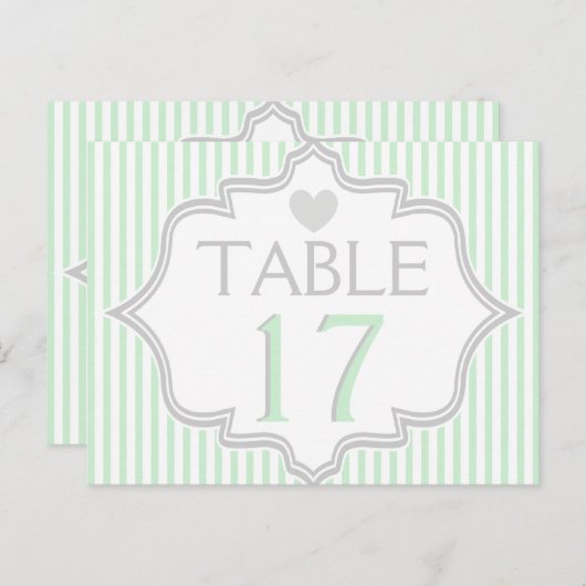 Numéro de table mariage de la table de la menthe,  (Devant / Derrière)